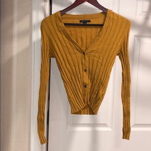 Gold button down ribbed longsleeve